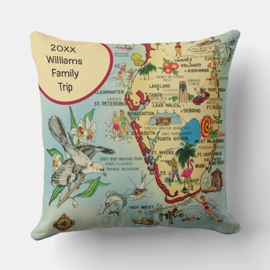 フロリダの地図カスタム枕 クッション (裏面)