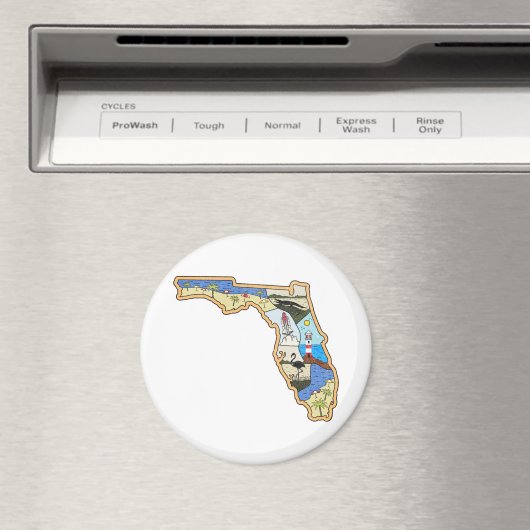 フロリダの地図ジャクソンビルマイアミタンパ鍵ウエスト マグネット (インサイチュ (食洗機))