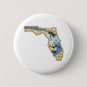 フロリダの地図ジャクソンビルマイアミタンパ鍵ウエスト 缶バッジ (正面)