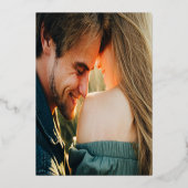 フロリダの地図ミニマルなスクリプト写真の日付を保存 箔招待状 (裏面)