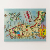 フロリダの地図16x20ビッグピース ジグソーパズル (横)