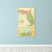 フロリダの地図 キャンバスプリント (インサイチュ (ウッドフロア))
