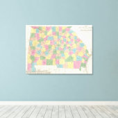 フロリダの地図 キャンバスプリント (インサイチュ (ウッドフロア))