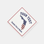 フロリダの地図 | 愛国的な米国国旗 | あなたの街、文字 スタンダードカクテルナプキン (角)