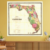 フロリダの地図（1870年） キャンバスプリント (インサイチュ (リビング))