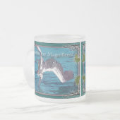 フロリダの壮大なペリカン フロストグラスマグカップ (正面左)