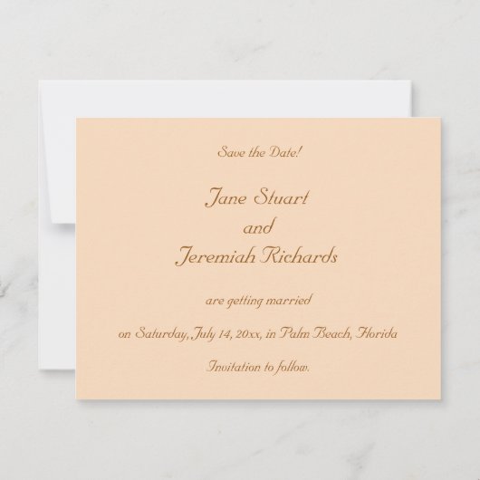 フロリダの夕日 招待状 (裏面)