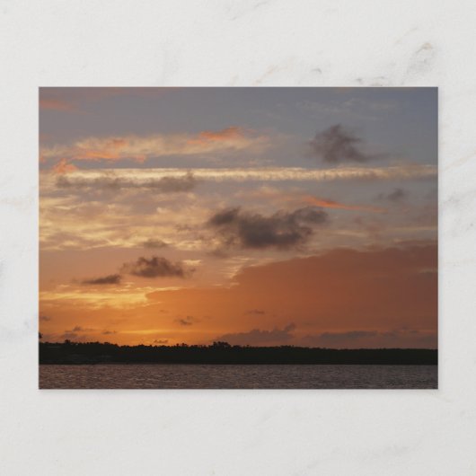 フロリダの夕暮れ後のオレンジ色の空 ポストカード (正面)