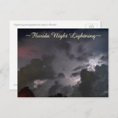 フロリダの夜の稲妻雲はがき ポストカード (正面/裏面)