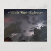 フロリダの夜の稲妻雲はがき ポストカード (正面)