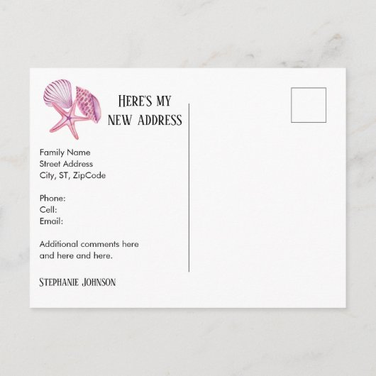 フロリダの定年退職者アマチュアゴルファー 住所変更のお知らせ 案内ポストカード (裏面)