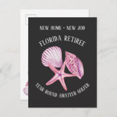 フロリダの定年退職者アマチュアゴルファー 住所変更 案内ポストカード (正面/裏面)