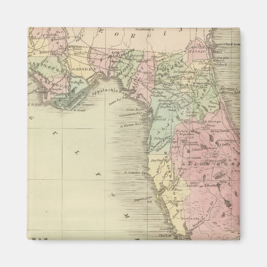 フロリダの州の地図 マグネット (正面)