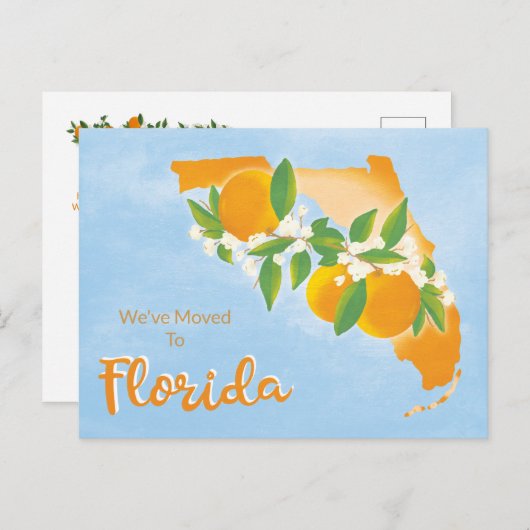 フロリダの州の新しい住所の引越しのお知らせ シーズンポストカード (正面/裏面)