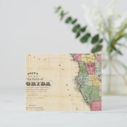 フロリダの州の新しい地図 ポストカード (スタンド正面)