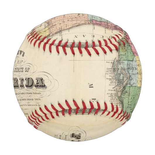 フロリダの州の新しい地図 野球ボール (正面)