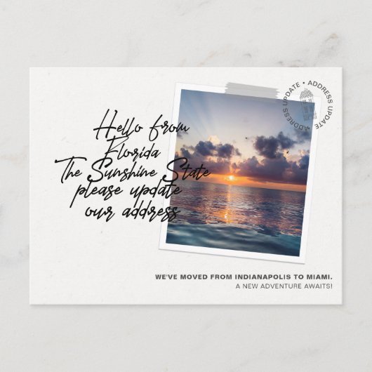 フロリダの州先の移動案内 インビテーションポストカード (正面)