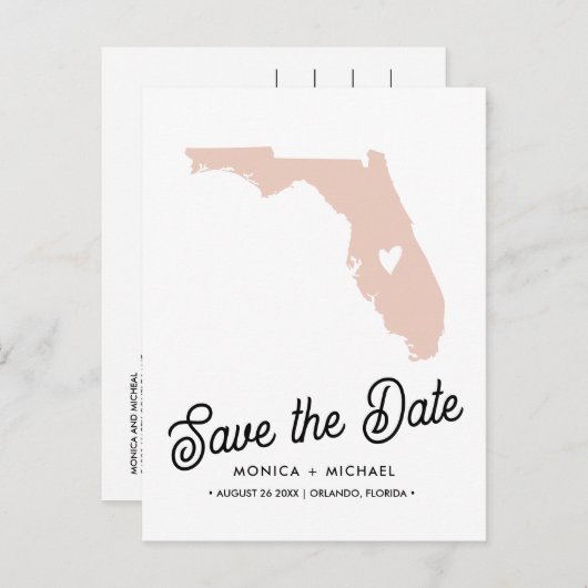 フロリダの州目的地の結婚式任意の色！ 案内ポストカード (正面/裏面)