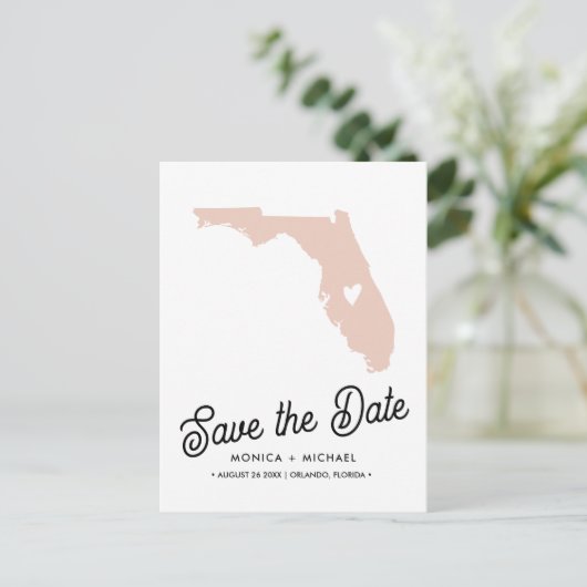 フロリダの州目的地の結婚式任意の色! 案内ポストカード (スタンド正面)