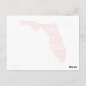 フロリダの形のフローリダンで作られた赤いフロリディアン ポストカード (裏面)