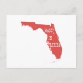 フロリダの形のフローリダンで作られた赤いフロリディアン ポストカード (正面)