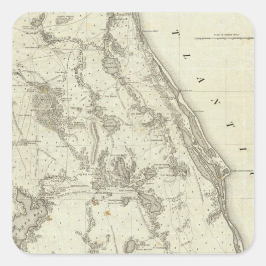 フロリダの戦地地図 スクエアシール (正面)