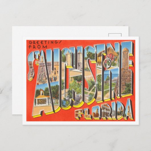 フロリダの旅行セントオーガスティンからの挨拶 ポストカード (正面/裏面)