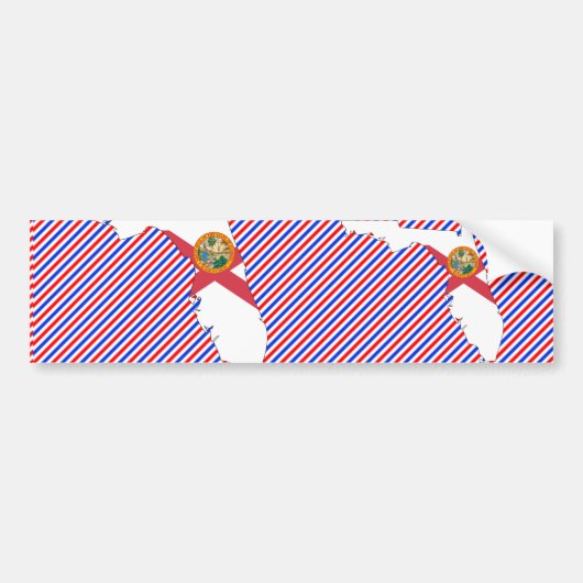 フロリダの旗の地図 バンパーステッカー (正面)