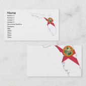 フロリダの旗の地図 名刺 (正面/裏面)