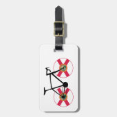 フロリダの旗をつけた自転車 ラゲッジタグ (正面縦)