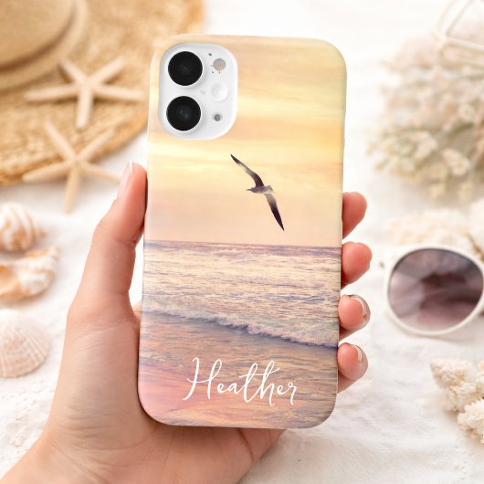 フロリダの日の出ビーチのカモメ 名前 Case-Mate iPhoneケース