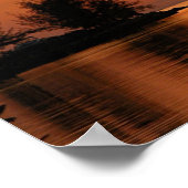 フロリダの日没の湖の木のポスター ポスター (角)