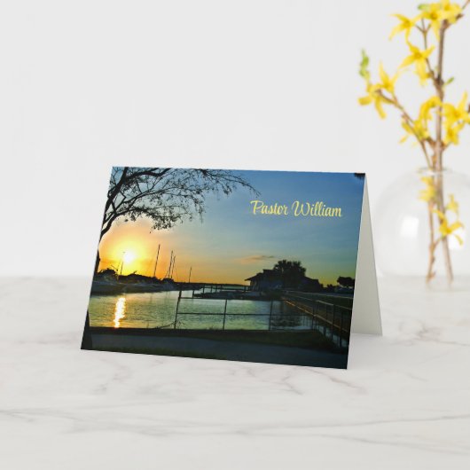 フロリダの日没の牧師の感謝 カード (黄色い花)