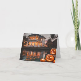 フロリダの水にハロウィーン – 空白の Notecard カード