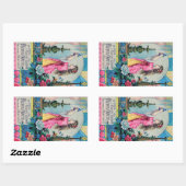 フロリダの水ヴィンテージの香りとビクトリアンデコ 長方形シール (シート)