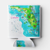 フロリダの水彩地図 缶クーラー (裏面)