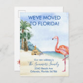フロリダの水彩画ビーチオーシャンシーに移住しました 案内ポストカード (正面/裏面)