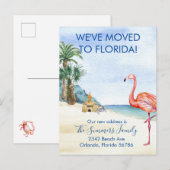 フロリダの水彩画ビーチオーシャンシーに移動 案内ポストカード (正面/裏面)