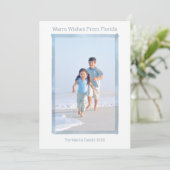 フロリダの海をイメージしたミニマルなクリスマスカード 水彩フレーム シーズンカード (スタンド正面)