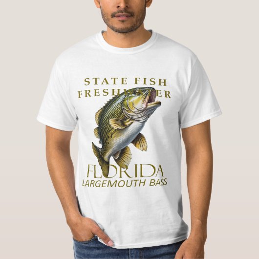 フロリダの淡水魚 オオクチバス Tシャツ (正面)