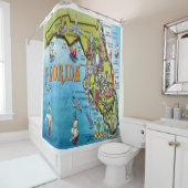 フロリダの漫画の地図 シャワーカーテン (インサイチュ)
