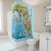フロリダの漫画の地図 シャワーカーテン (インサイチュ)