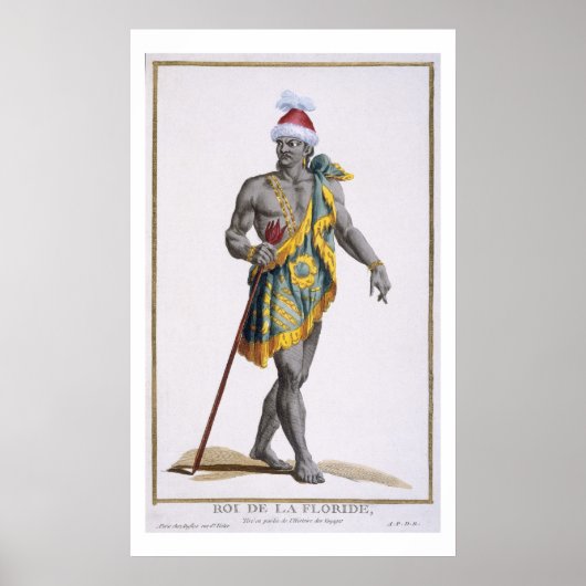 フロリダの王1780年(色の版木、銅版、版画) ポスター (正面)