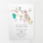 フロリダの目的地の結婚式の写真3つ折り車 三つ折りカード (カバー)