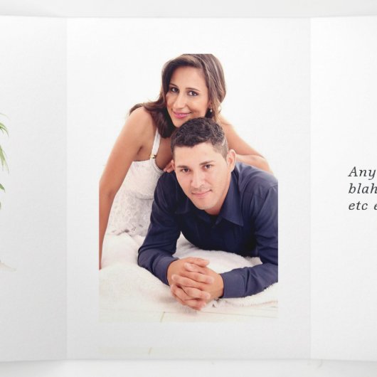 フロリダの目的地の結婚式の写真3つ折り車 三つ折りカード (内部中)