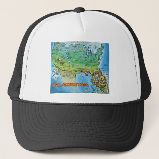 フロリダの米国の地図 キャップ (正面)