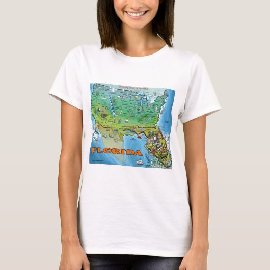 フロリダの米国の地図 Tシャツ (正面)