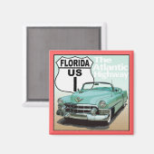 フロリダの米国ルート1 – 大西洋ハイウェイ マグネット (正面/裏面)