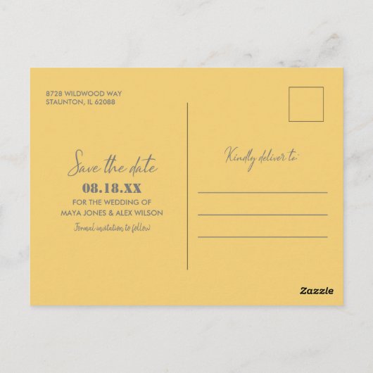 フロリダの結婚式の日付の保存 ポストカード (裏面)