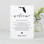 フロリダの結婚式の歓迎の手紙及び旅程カード プログラム (スタンド正面)